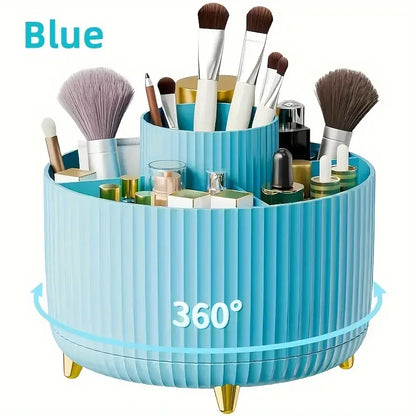 Support de pinceaux de maquillage rotatif à 360° à 5 emplacements et organiseur de bureau