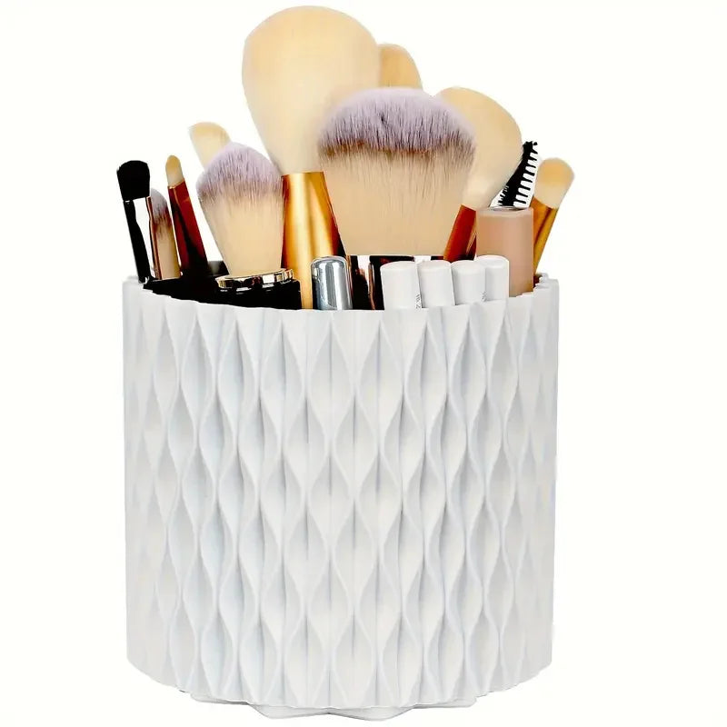 Support de pinceaux de maquillage rotatif à 360° à 5 emplacements et organiseur de bureau