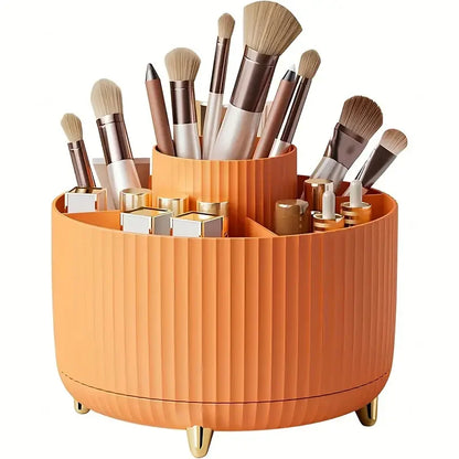 Support de pinceaux de maquillage rotatif à 360° à 5 emplacements et organiseur de bureau